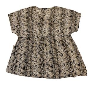 Mario Serrani Italy Snakeskin Print Tunic Blouse, Size XXL